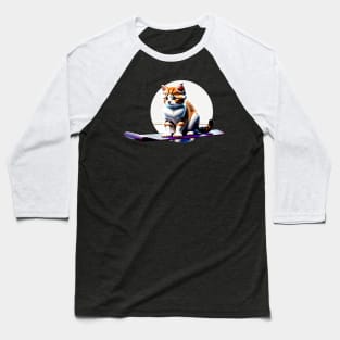 Kitten in cat yoga pose Baseball T-Shirt